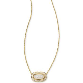 商品14k Gold-Plated Baguette Cubic Zirconia & Drusy Stone Pendant Necklace, 16" + 3" extender图片
