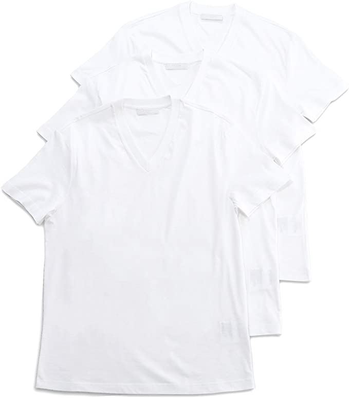 推荐PRADA 男士白色棉质V领短袖T恤3件套装 UJM493-ILK-F0009商品