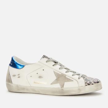 Golden Goose | Golden Goose Women's Superstar Leather Trainers - White/Silver/Multi Leopard商品图片,额外8折, 额外八折