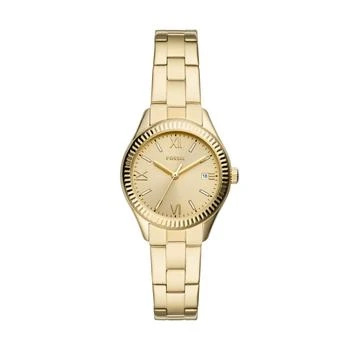 Fossil | Fossil Women's Rye Three-Hand Date, Gold-Tone Stainless Steel Watch 3.9折, 独家减免邮费