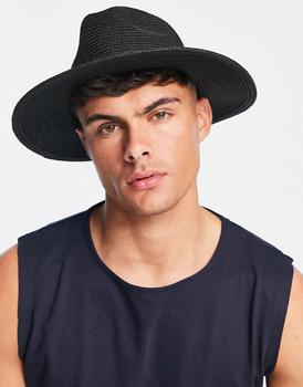 River Island straw hat in black product img