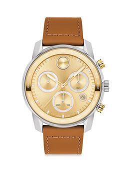 Movado | BOLD Verso Leather Strap Watch商品图片,