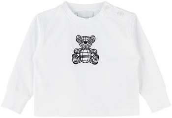 Burberry | Baby White Embroidered Long Sleeve T-Shirt商品图片,