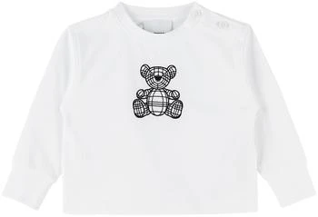 Burberry | Baby White Embroidered Long Sleeve T-Shirt 7.3折