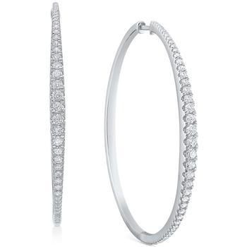 Macy's | Diamond Graduated Medium Hoop Earrings (1-1/2 ct. t.w.)商品图片,