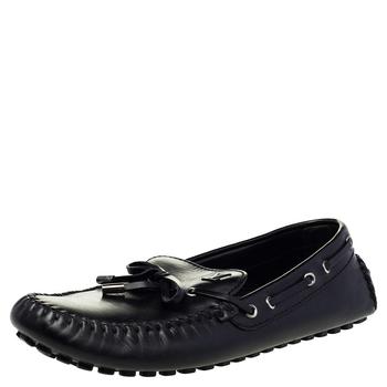 更多路易威登男鞋, [二手商品] Louis Vuitton | Louis Vuitton Black Leather Bow Slip On Loafers Size 43.5商品图片 8.1折, 满1件减$100, 满减