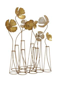 商品UMA | Goldtone Metal Floral Sculpture with Mesh Netting Detail,商家Nordstrom Rack,价格¥899图片