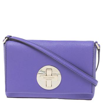 kate spade帆布包斜挎包, [二手商品] Kate Spade | Kate Spade Purple Leather Astor Court Flap Crossbody Bag商品图片 5.8折