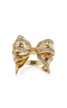 Anabela Chan - Golden Bow Diamond Ring  - Gold - US 7 - Moda Operandi - Gifts For Her