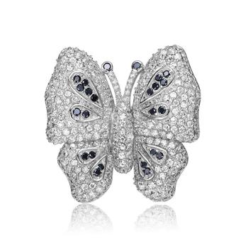 商品Sterling Silver Cubic Zirconia Butterfly Pin图片
