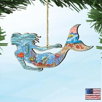 Designocracy | Designocracy SeaWorld Mermaid Wood Ornaments Set of 2 G.DeBrekht Coastal,商家Premium Outlets,价格¥218