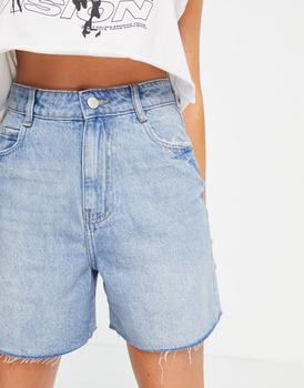 product New Look longline bermuda denim short in mid blue image