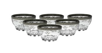 商品Dessert Bowls with Rich Silver Artwork, Set of 6图片