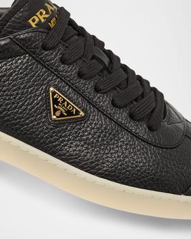 山崎PRADA Prada Downtown perforated leather sneakers for Women - Green