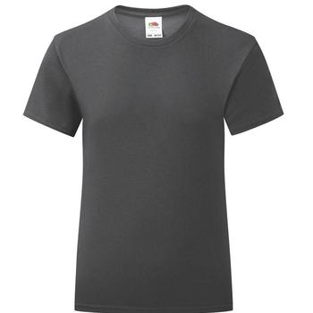 推荐Fruit Of The Loom Girls Iconic T-Shirt (Light Graphite)商品