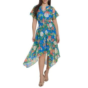 Kensie | Women's Floral-Print Clip-Dot Midi Dress 6.2折