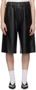 AMI | Black Bermuda Leather Shorts 