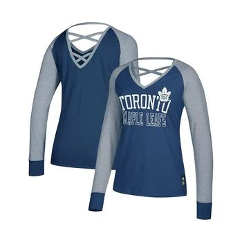 Adidas | Women's Blue Toronto Maple Leafs Contrast Long Sleeve T-shirt 7.4折
