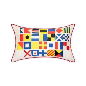 Edie@Home | Nautical Flags Reversible Lumbar Decorative Pillow, 15 x 25,商家Macy's,价格¥469
