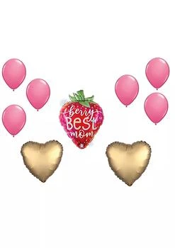 LOONBALLOON | LOONBALLOON Mother's Day Theme Balloon Set, 26 Inch Best Mom Opal Strawberry Holo Balloon and 6x Latex Balloons,商家Belk,价格¥157