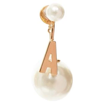 [二手商品] Dior | Tribales Gold Metal Letter A Faux Pearl Dangling Pin Earring,商家Premium Outlets,价格¥2550