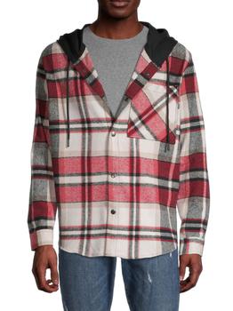 RON TOMSON, RON TOMSON | Plaid Hooded Shirt Jacket商品图片 3.3折