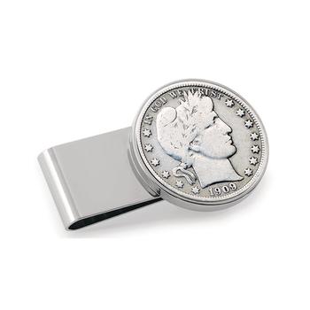 商品American Coin Treasures | Men's Silver Barber Half Dollar Stainless Steel Coin Money Clip,商家Macy's,价格¥402图片