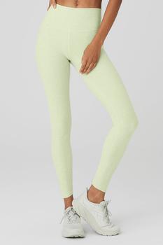 Alo | Alosoft High-Waist 7/8 Highlight Legging - Iced Green Tea Heather商品图片,独家减免邮费