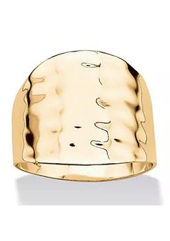 雪茄, Palm Beach Jewelry | 14k ring Yellow Gold Ring Hammered Style Cigar Band Ring商品图片 