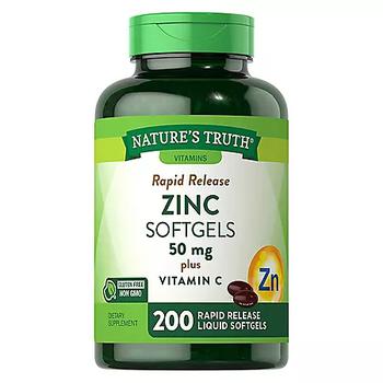 商品Nature's Truth Zinc 50mg + Vitamin  C Softgels (200 ct.),商家Sam's Club,价格¥81图片