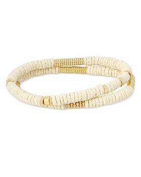 商品ALL SAINTS | Mother of Pearl Beaded Stretch Bracelets in Gold Tone, Set of 2,商家Bloomingdale's,价格¥559图片