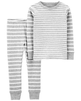 商品2-Piece Striped Snug Fit Cotton PJs图片