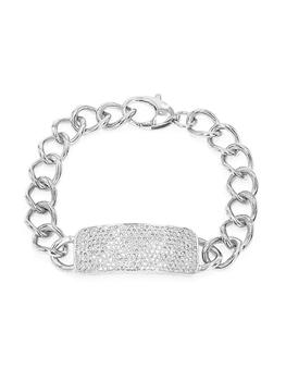 商品Sheryl Lowe | ID Tag Sterling Silver & 1.98 TCW Diamond Chain Bracelet,商家Saks Fifth Avenue,价格¥11327图片