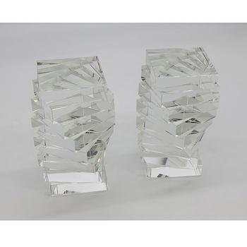 商品Tizo | Crystal Glass Twisted Book End, Pair,商家Bloomingdale's,价格¥1267图片
