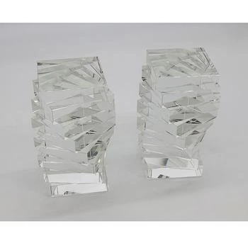 Tizo | Crystal Glass Twisted Book End, Pair,商家Bloomingdale's,价格¥1604