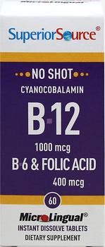 商品Superior Source | Superior Source Vitamin B-12 Cynacobalamin 1000 mcg,商家Puritan's Pride,价格¥51图片