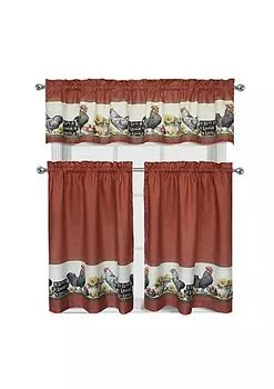 GoodGram | GoodGram Roosters & Sunflowers Complete 3 Piece Kitchen Curtain Tier & Valance Set - 58 in. W x 36 in. L,商家Belk,价格¥150