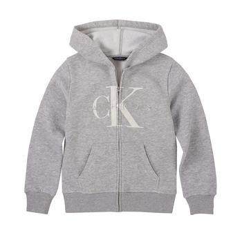 Calvin Klein | Big Girls Monogram Logo Zip-Up Hoodie商品图片,7.4折×额外7折, 额外七折