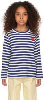 推荐Kids Navy & White Striped Heart T-Shirt商品