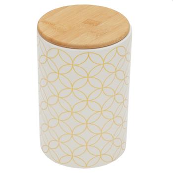商品Home Basics | Home Basics Vescia Large Ceramic Canister with Bamboo Top,商家Premium Outlets,价格¥122图片