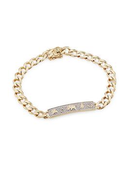 商品Sydney Evan | Luck Icons 14K Yellow Gold & Diamond Bar Bracelet,商家Saks Fifth Avenue,价格¥23592图片
