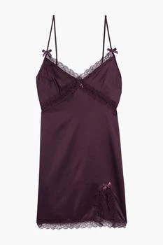 L'Agent by Agent Provocateur | Giselle bow-embellished corded-lace and stretch-silk satin slip 5.0折