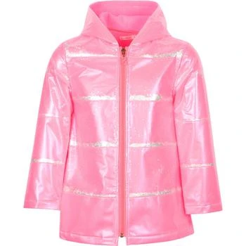 推荐Glitter detailing hooded logo raincoat in pink商品