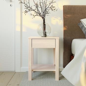 商品Woodek Design | White Solid Beech Wood Nightstand with Drawer,商家Premium Outlets,价格¥1610图片