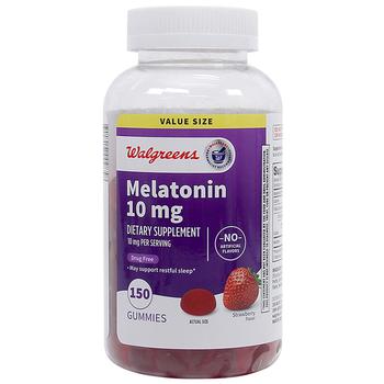 商品Walgreens | Melatonin Gummies 10mg Natural Strawberry Flavor,商家Walgreens,价格¥160图片