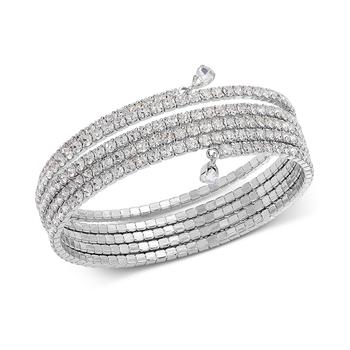 商品Silver-Tone Crystal Coil Bracelet, Created for Macy's图片