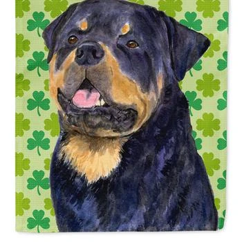 Caroline's Treasures | 28 x 40 in. Polyester Rottweiler St. Patrick's Day Shamrock Portrait Flag Canvas House Size 2-Sided Heavyweight,商家Verishop,价格¥325