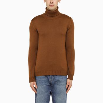 推荐Turtleneck sweater in brown wool商品