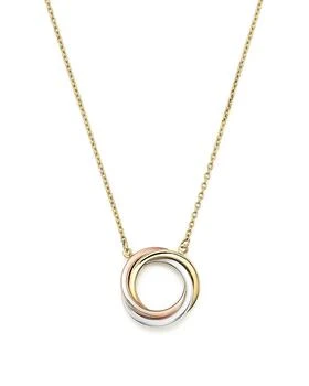 Bloomingdale's | 14K Rose, Yellow and White Gold Ring Pendant Necklace, 18" - Exclusive,商家Bloomingdale's,价格¥3805