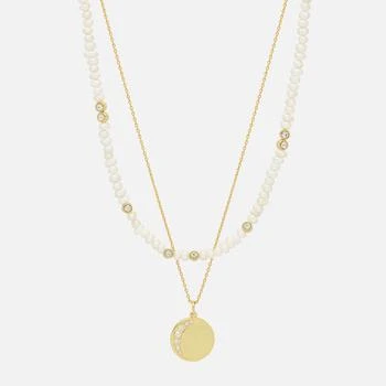 ESTELLA BARTLETT | Estella Bartlett Moonz Glass Pearl Gold-Tone Double Chain Necklace 5折, 独家减免邮费